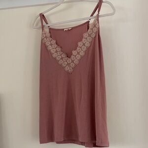 POL floral trimmed tank top